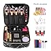 Relavel Makeup Case Travel Makeup Bag for Women Makeup Train Case Cosmetic Bag Toiletry Makeup Brushes Organizer Portable Travel Bag Artist Storage Bag with Adjustable Dividers (Marble Black, Small)