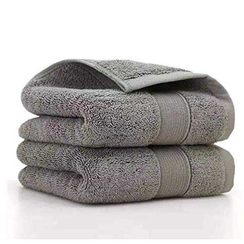 Lchkrep Bathroom Hand Towels (14×30 inch), Home Soft 100% Cotton Super Soft Highly Absorbent Hand Towels for Bath, Hand, Face, Gym and Spa (Gray-2 Pack)