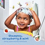Childs Farm Szampon dziecięcy, 250 ml, truskawka i bio-mięta, wszystkie rodzaje włosów, rozplątuje i pielęgnuje, nadaje się do suchej, wrażliwej skóry i skóry głowy