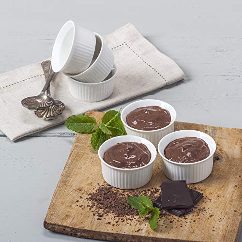 Traditional Set of 6 Porcelain Ramekins, 6.5x3.5 Centimeter Ramekin/Dipping Dish Set - Wm Bartleet & Sons, White - Image 3