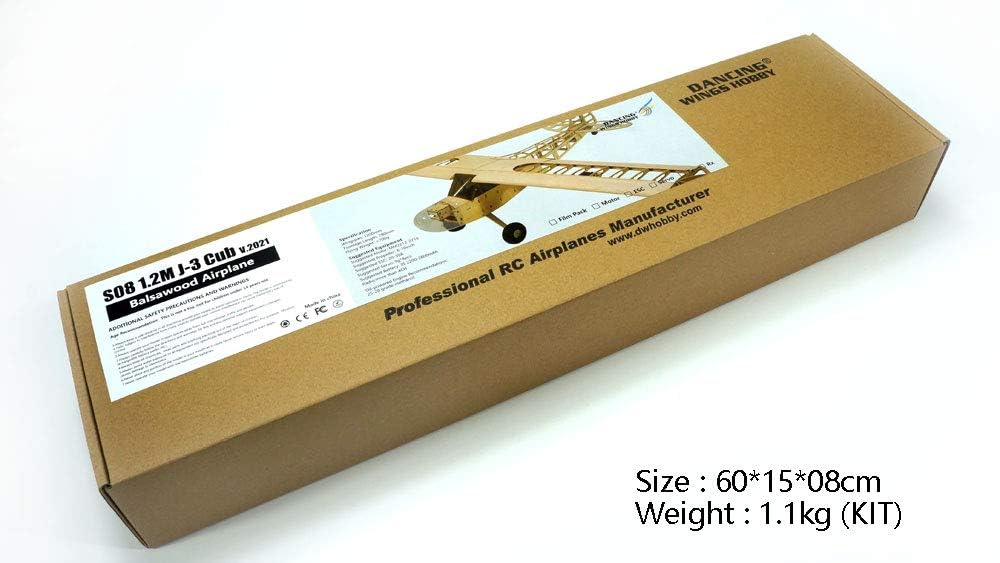 DW Hobby Balsa Wood Electric Airplane 1.2M Piper Cub J3 (S0801)