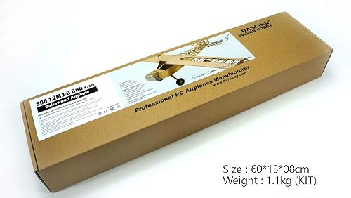 Miniatura 9 de Balsa Avión eléctrico de madera 1.2M Piper Cub J3 por DW Hobby avión de control remoto J3 de corte láser de madera para adultos modelo volador RC