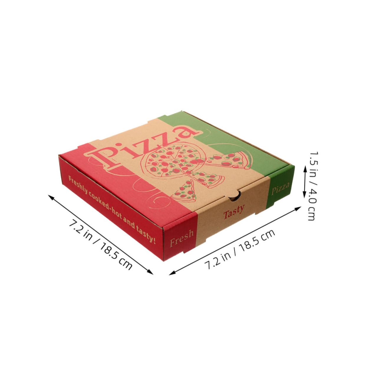 10 Stück Pizzakartons 7.28X7.28X1.57In Lebensmittelechte Pizzaverpackung Für Restaurant Takeaway Frischhaltung Und Sichere Aufbewahrung Von Pizza Und Speisen