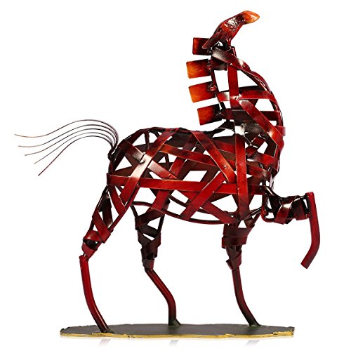 Tooarts Cheval Métal Sculpture Métal Tissage Maison Furnishing Articles Artisanat Cover
