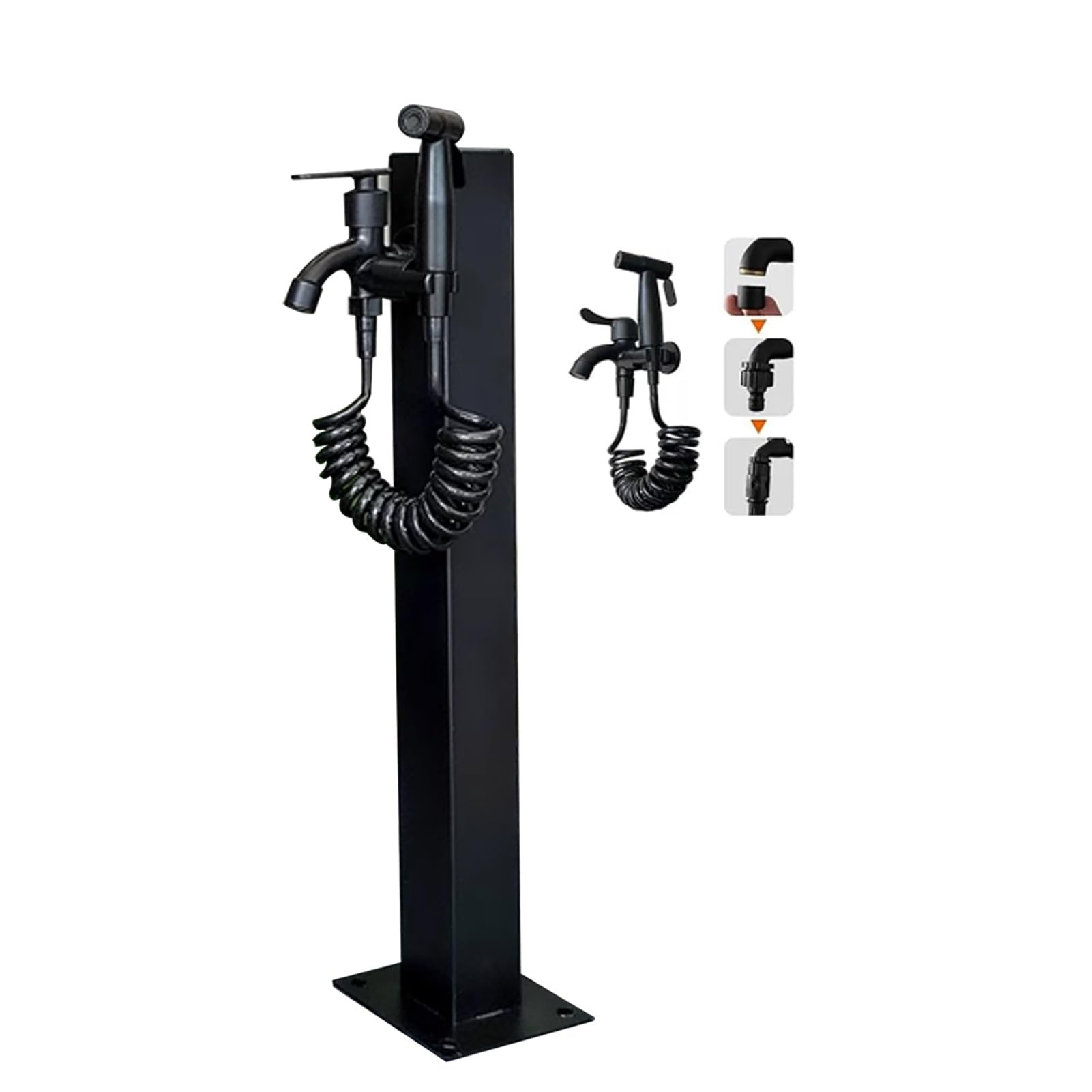 ZQFHSX Outdoor Garden Water Column with Faucet and Spray Gun, Decorative Feature Fountain for Lawn Patio