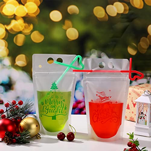 Set de 24 Bolsas para Bebidas Navideñas con Popote miniatura 4