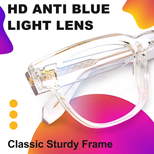 Image of VISOONE Square TR90 Blue Light Blocking Glasses with Anti Glare Computer Glass Woman and Men SAGE