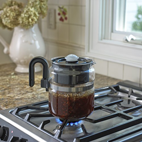Café Brew Collection High End Glass Stovetop Percolator Coffee Pot - Best 40 Oz Borosilicate Glass Percolator Coffee Pot - Dishwasher Safe Coffee Percolator - Bpa Free 8 Cup Percolator By Medelco #TOP1