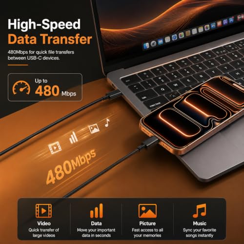 Image of 45W 3Pack Black Super Fast Charger USB C Dual Port Charger Type C Fast Charging Block with 60W [3FT+6FT+10FT] USB C to USB C Charger Cord for Galaxy S26 /S25 /S24,for iphone 17 /16 /15,for iPad and More