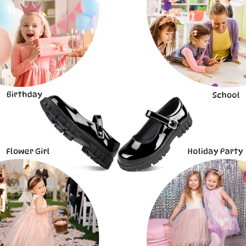 Image of Toddler Girl Dress Shoes Bow Black Dress School Shoes Princess Mary Jane for Toddler /Little Girl
