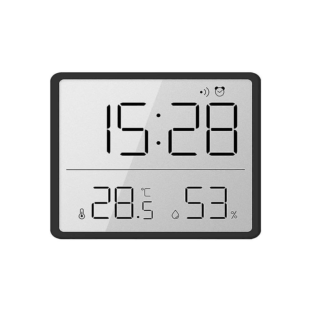 JOYHAPPST Digital Hygrometer Thermometer With Clock Humidity Monitor Timer Alarm Office Baby Room As Shown