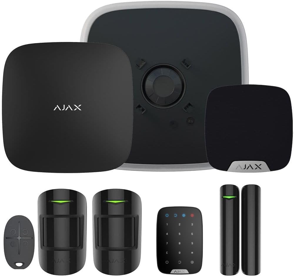 Kit AJAX alarma inalámbrica 2G+LAN 2 detectores de movimiento 1 llavero 1 teclado 1 sensor de puerta 1 sirena doméstica 1 sirena de calle garantía
