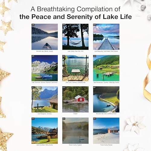 Image of RED EMBER Lake Life 2026 Wall Calendar 12 Month | 12 inch x 24 inch Open | Thick & Sturdy Paper | Holiday Gift | Travel Calendar 2026