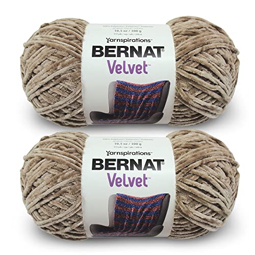 Image of Bernat Velvet Mushroom Yarn - Pack of 10.5oz /300g - Polyester - #5 Bulky - 315 Yards - Knitting & Crochet