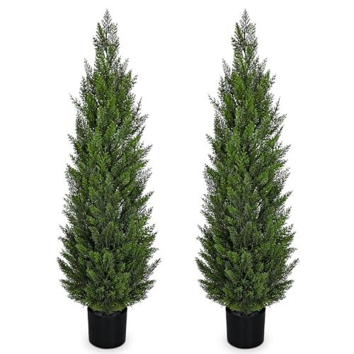 Briful 4FT Artificial Cedar Topiary Trees Set of 2 –