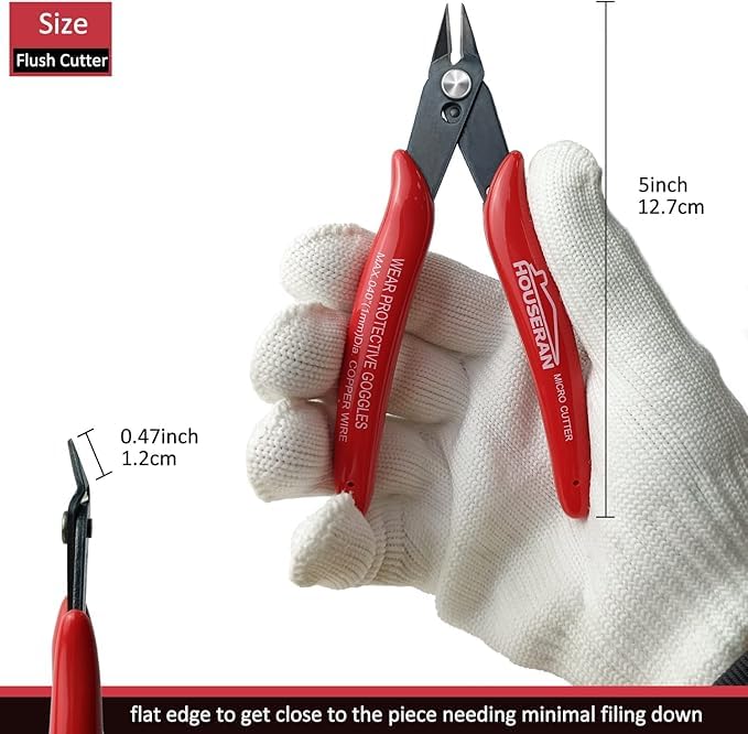 Image of Wire Cutters, 20 PACK, 5 Inch Flush Cutter, Side Cutters | Spring Loaded Cutting Pliers For Jewelry Making, Models, Zip Ties Plastic Wire Snips