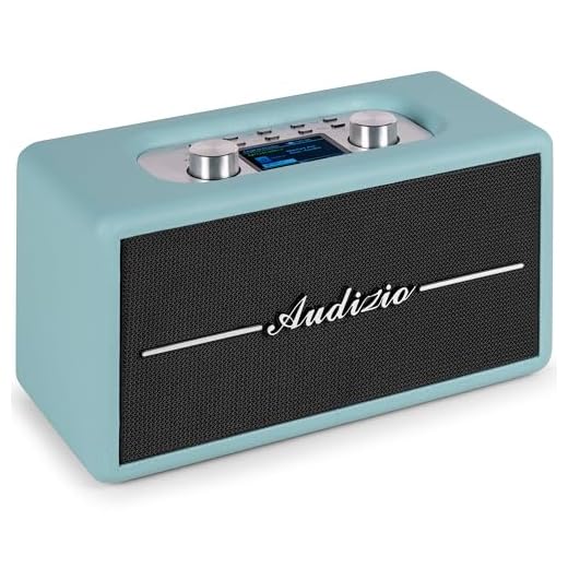 Audizio Tune60 Radio Retro Azul Dab+/FM con Bluetooth 5.0, USB/MicroSD, Pantalla LCD 2,4″, Altavoz bidireccional, Temporizador y Alarma – Estilo Vintage portátil para hogar y Exteriores