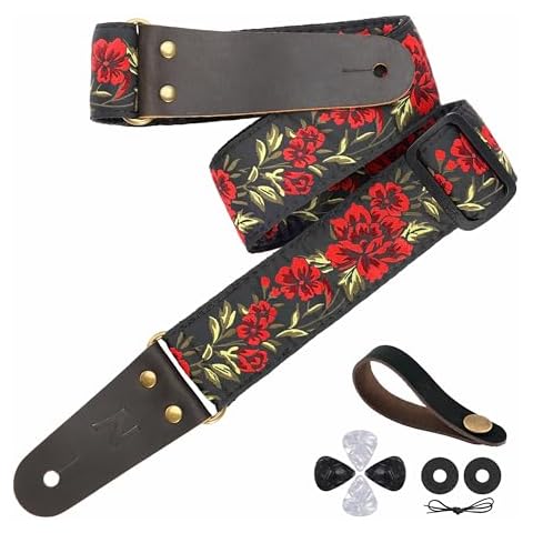 Nefelibata 2" Cotton Guitar Strap with Pocket Cover