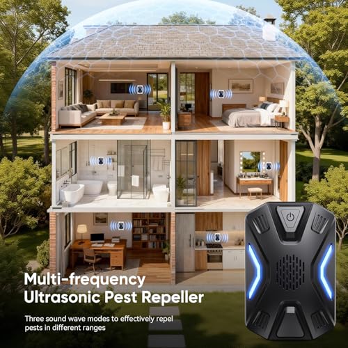 Image of Ultrasonic Pest Repeller Pest Repellent Plug in Indoor, Electronic Pest Mouse Repellent for Roach, Rodent, Mice, Bugs, Mosquito, Mouse, Spider, Ant 6 Packs(Black)