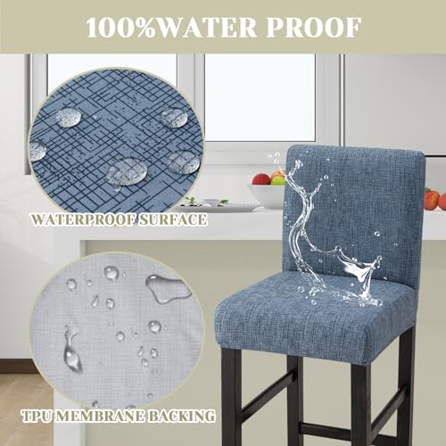 Image of Bar Stool Covers Counter Chair Slipcovers Set of 2,Color 01 | Stretch Barstool Seat Covers,Washable Removable Pub Tall Stool Slipcover,Bar Chair Cover for Kitchen Dining Room Cafe