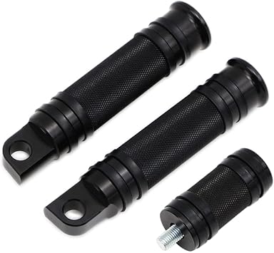 Dreamseek Motorcycle Shifter Toe Peg+Knurled Foot Pegs Rest Compatible with Harley-Davidson Sportster Dyna Touring Male Peg Mount Footrest Pedal Black