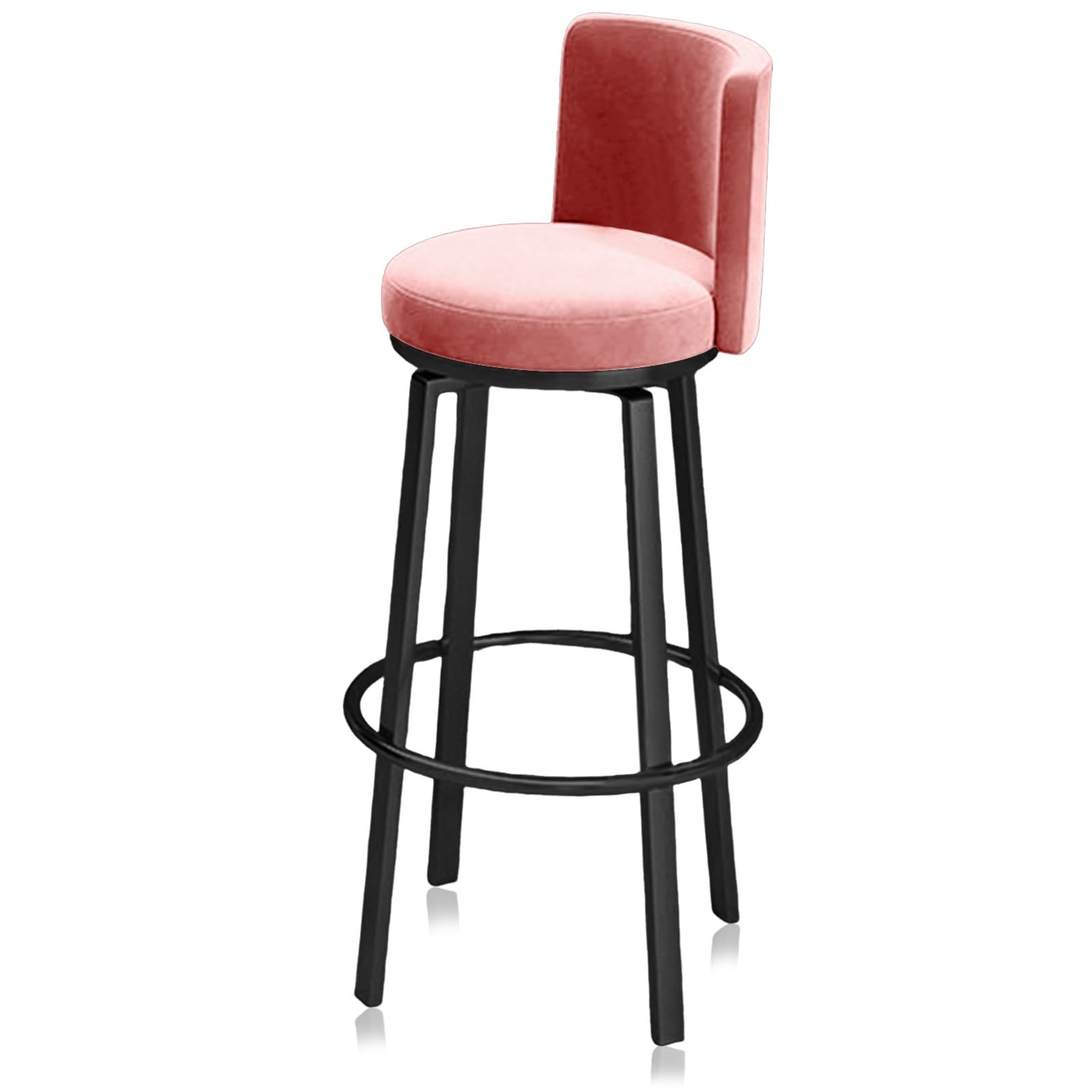 Tabourets de bar pivotants velours d'inspiration milieu du siècle avec dossier