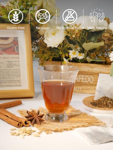Image of TeeLux Decaf Chai Black Tea, Decaffeinated Black Tea with Cinnamon, Ginger, Cardamom, Star Anise, Robust & Spicy Flavor, 100 Count