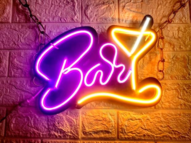 SG PRINT Bar Neon Signs, Premium Bar Neon Signs for Wall Decor, Bright LED Bar Sign Bar Signs for Home Bar, Bistro, Party, Club, Door(12X18) Purple+yellow-image-39