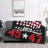 Pro Trump 45 47 President 2024 47th Potus Ultra-Soft Micro Fleece Throw Blanket Lightweight Blanket for Sofa Couch Chair Bedroom 40'x30'