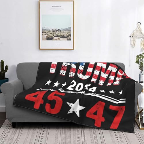 Pro Trump 45 47 President 2024 47th Potus Ultra-Soft Micro Fleece Throw Blanket Lightweight Blanket for Sofa Couch Chair Bedroom 40x30
