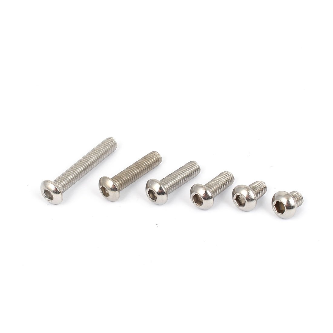 Aexit M6 304 Zestaw asortymentowy śrub z łbem walcowym z gniazdem sześciokątnym ze stali nierdzewnej 90 w 1(M6 304 Bouton acier inoxydable vis à empreinte Kit Assortiment 90 en 1