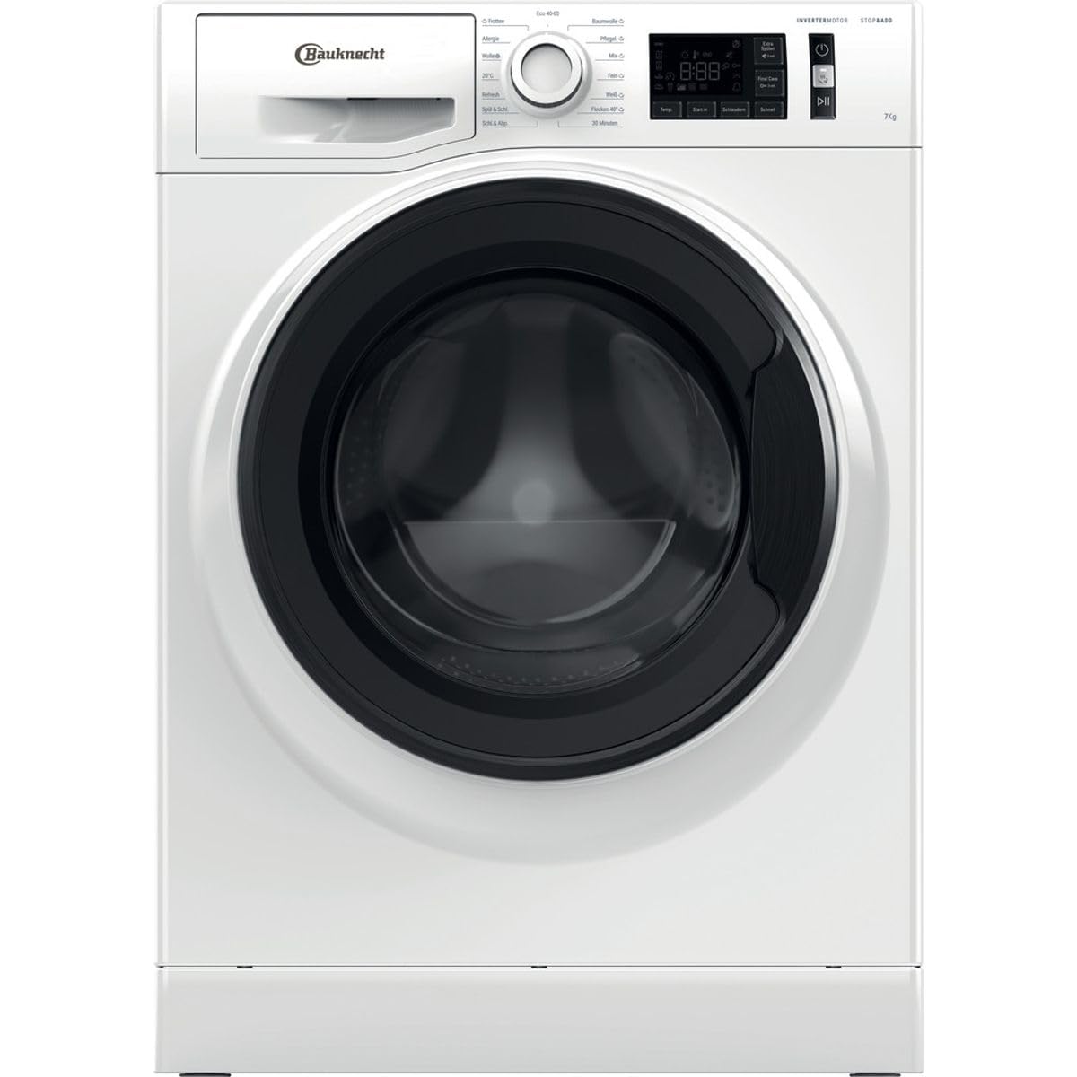 Bauknecht - WM Class 7A Frontlader-Waschmaschine - 7 kg Kapazität - Active Care, Steam Hygiene, Fleckentfernung ab 40° - Freistehend - Energieklasse A - 85 x 59,5 x 54 cm - Weiss