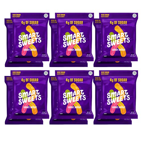 Smartsweets Gummy Worms, Candy With Low Sugar (4G), Low Calorie (110), No Artificial Sweeteners, Gluten-Free, Non-Gmo, Healthy Snack For Kids & Adults, Variety Of Flavors, 1.8Oz (Pack Of 12) #TOP2