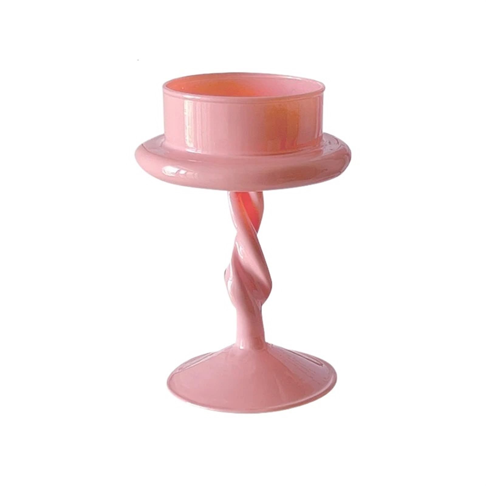 portavelas Navidad 1 candelabro romántico de Cristal Rosa for Velas té, candelabros Cera, decoración for cenas, Bodas, cumpleaños(9x15cm)