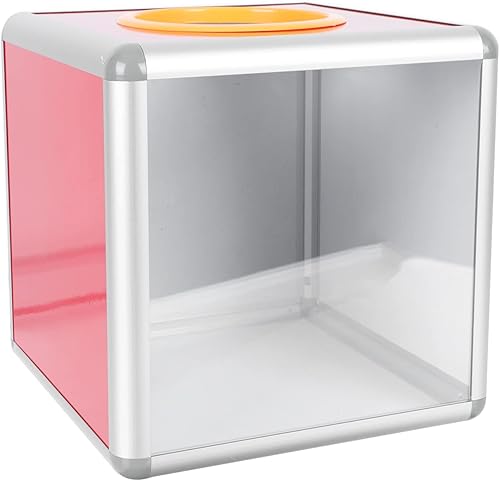 Caja transparente para rifa con ventana, caja de donación de 8 pulgadas con ventana, jaula cuadrada para rifa para tambor, para noche de juegos,