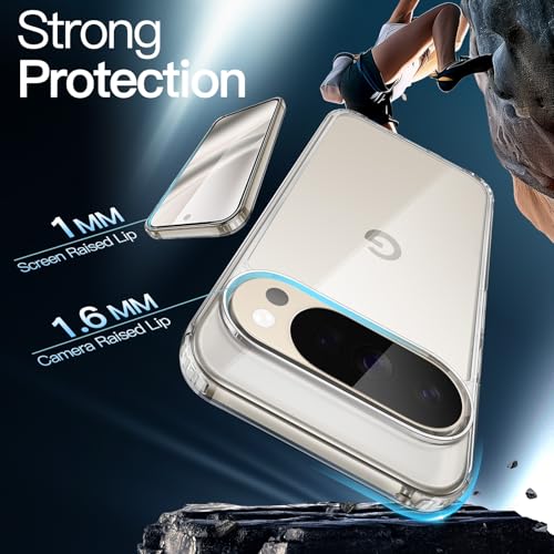 Image of JETech Cover Case for Google Pixel 10 /10 Pro 2025, Non-Yellowing Shockproof Bumper Protective Phone Cover, Anti-Scratch Hard PC Back (Clear)