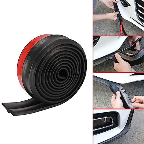 Lippe 2.5m Original Universal Spoilerlippe, Frontspoiler Lippe Auto Schutz Zum Kleben Gummistreifen Selbstklebend Front StoßFäNger Lip Tuning Frontspoilerlippe Protector für Pkw Truck SUV