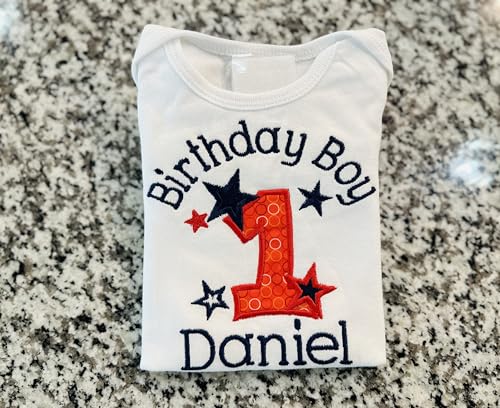 First Birthday Boy Outfit Bodysuit Personalized with Baby Custom Name4