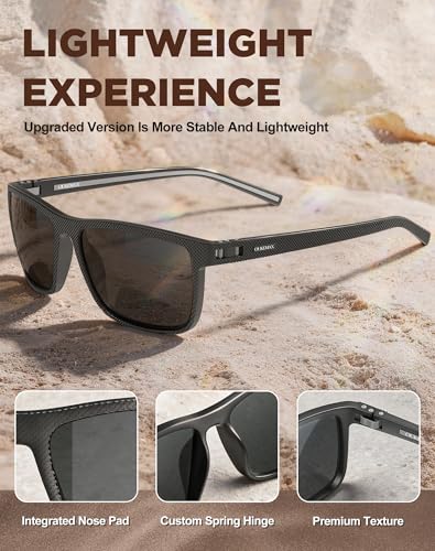 Image of Polarized Square Sunglasses for Men, UV400 Driving Golf