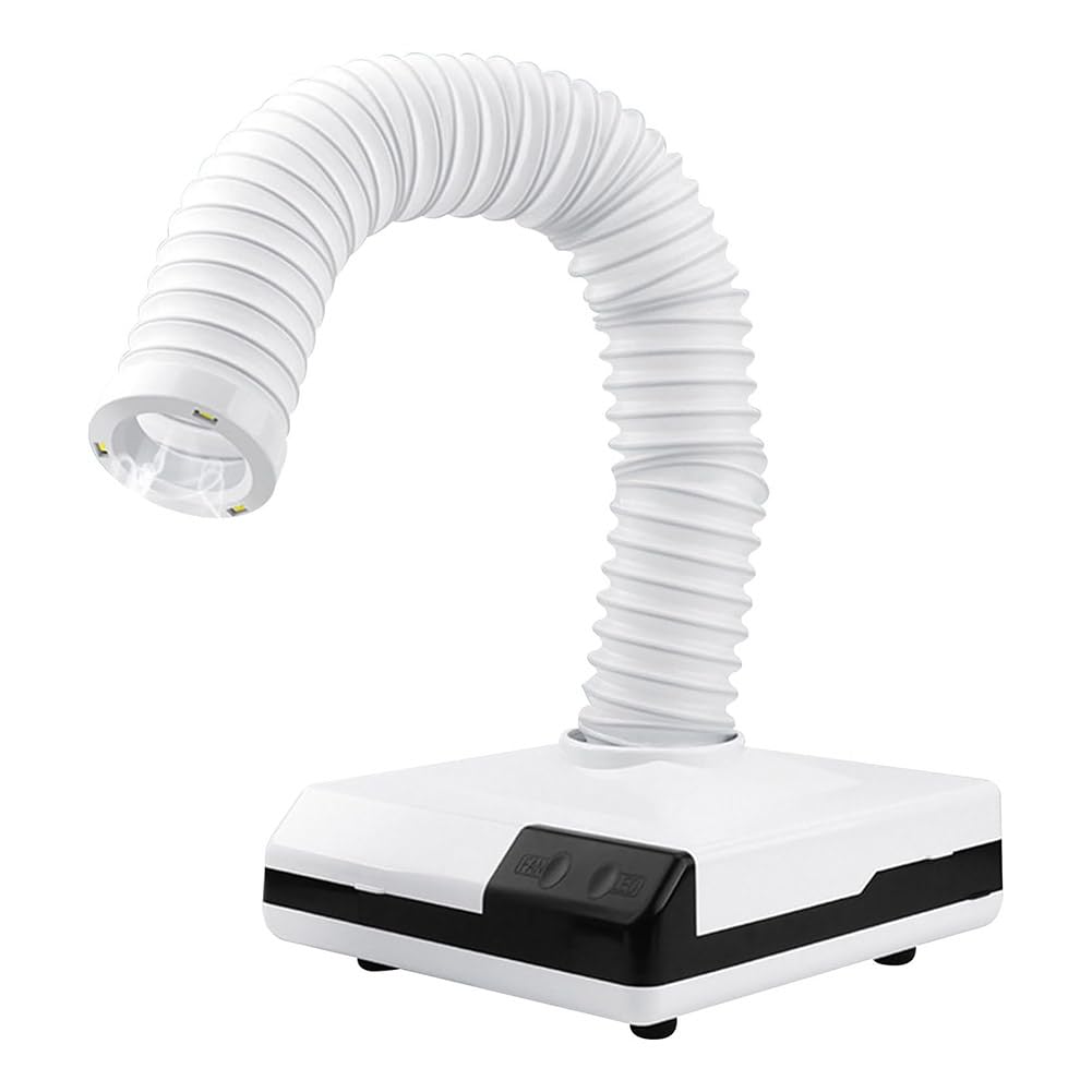 Máquina colectora de polvo de uñas, aspiradora de 60 W para soldar y moler polvo, tamaño mini de escritorio con luz LED para trabajos de soldadura de bricolaje