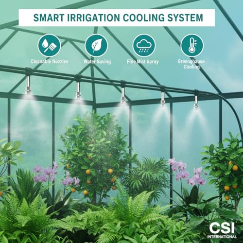Image of CSI INTERNATIONAL Brass Misting Nozzle Pack of 10 | 0.3mm Mist Sprinkler for Garden Water Spray | Anti-Drip Fogger, Cleanable Mist Nozzles for Outdoor Cooling, Irrigation & Greenhouse System