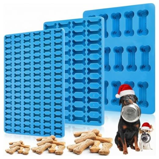 Dog Treat Molds for Baking and Freezing 3 Pcs 15, 44, 108 Cavity Dog Bone Silicone Mold Blue Non Stick Dog Biscuit Molds for Biscuits Pudding Chocolate Cookie Candy, Oven Microwave Freezer Safe