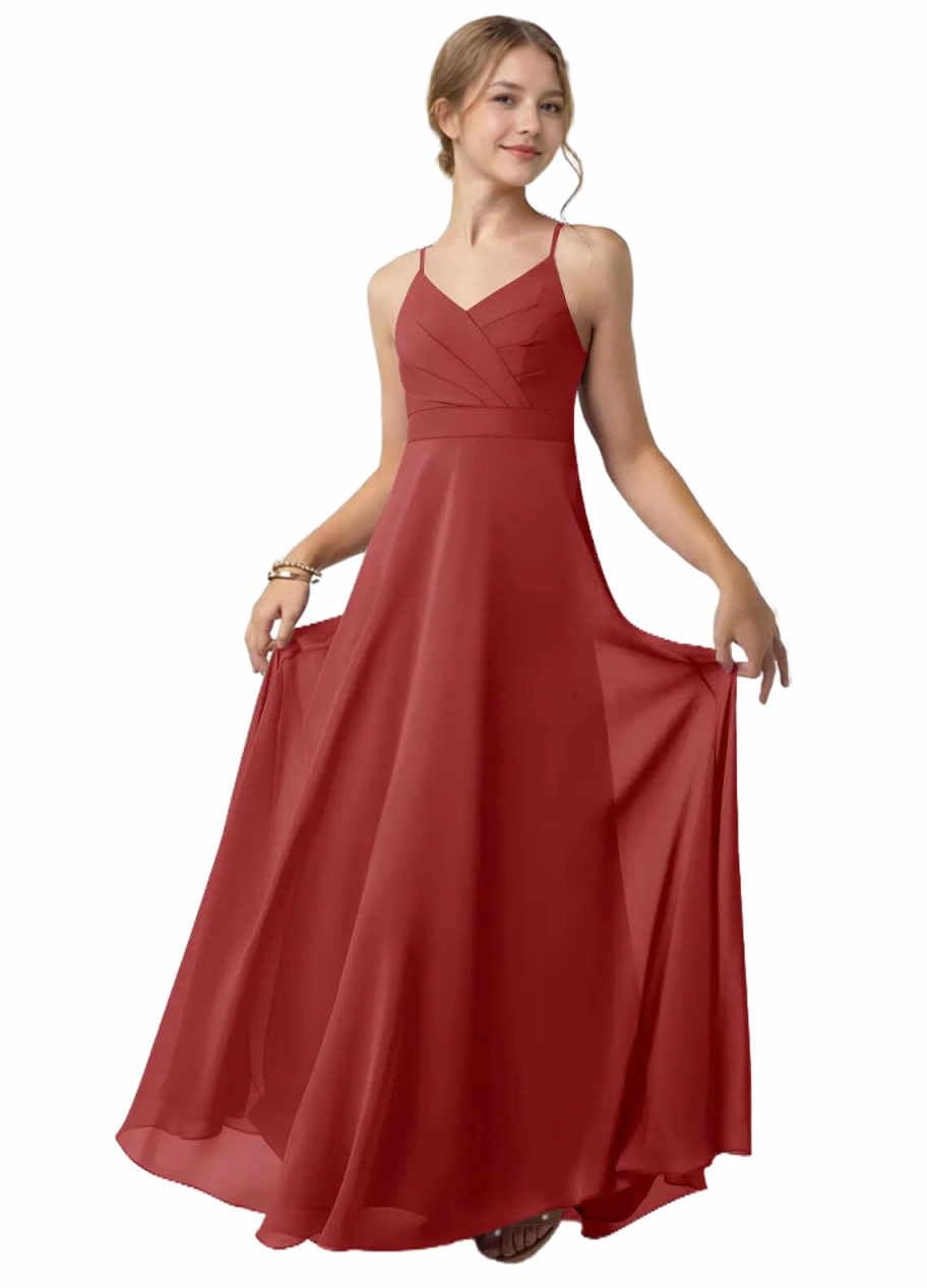 Jirocum Girls Straps Junior Bridesmaid Dress for Wedding Chiffon Pageant Flower Girl Dresses Pageant for Teens