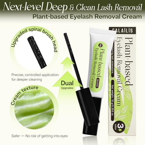 Image of CALAILIS Lash Remover for Lash Extensions Low Irritation Lash Extension Remover for Sensitive Skin Quick Dissolves Eyelash Extension Remover for Professional or Salon Use (Aloe, 10g)