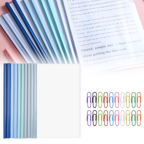 A4 Reliure Barre Coulissante,10pc A4 Couverture de Rapports,Transparent Chemise Couvertures,Plastique Chemise Couvertures de Rapports,Couvertures Rapport Claires,Transparent Barre Coulissante Rapport