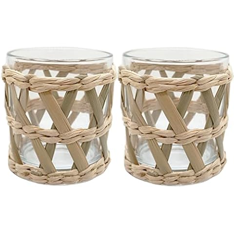 Natural Seagrass Woven Tea Light Holders Set Cover