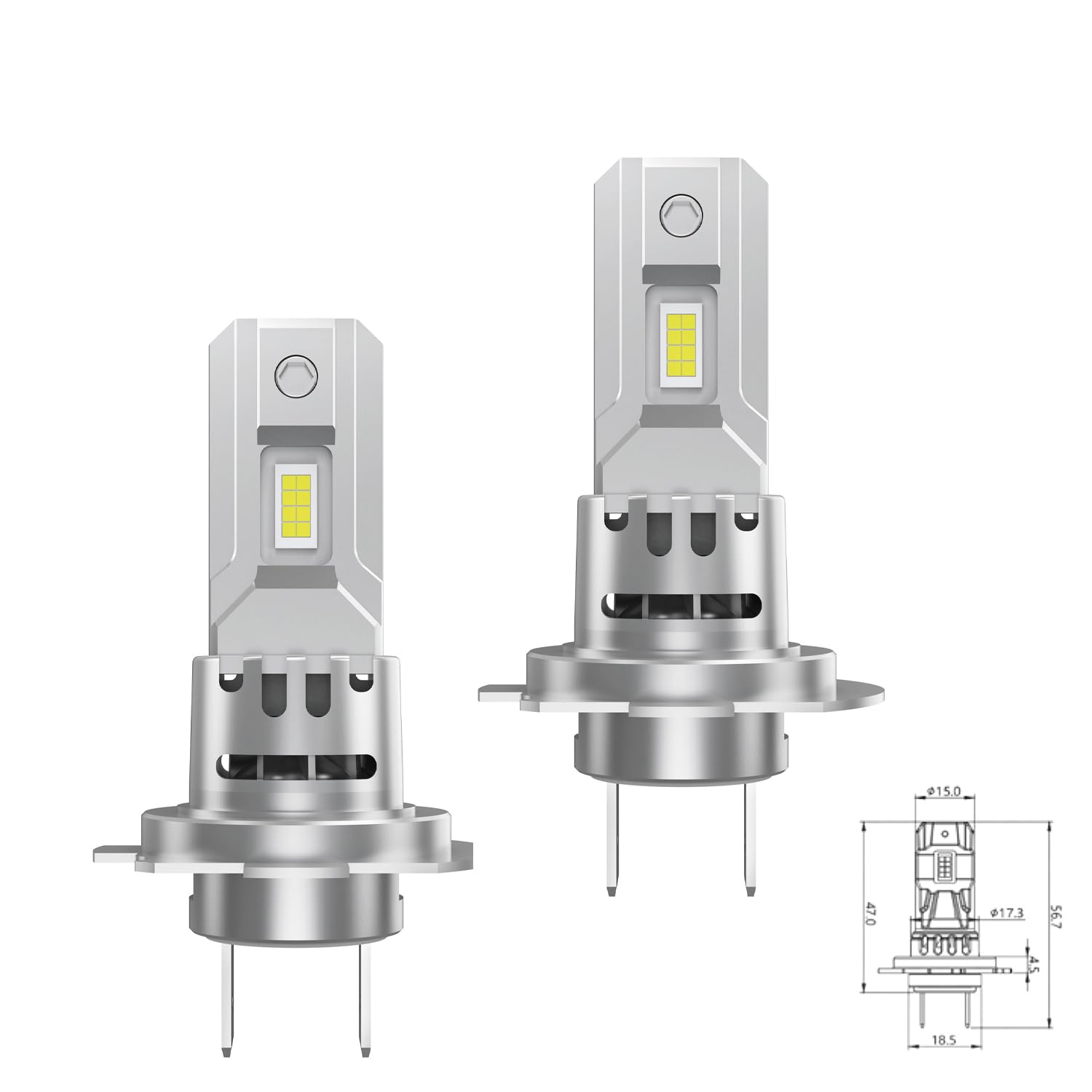 Kit Lampade a LED 6500K APHA per fari Automobili ad alta potenza 35W Plug & Play 6500K 3000 Lumen (H7-H18)