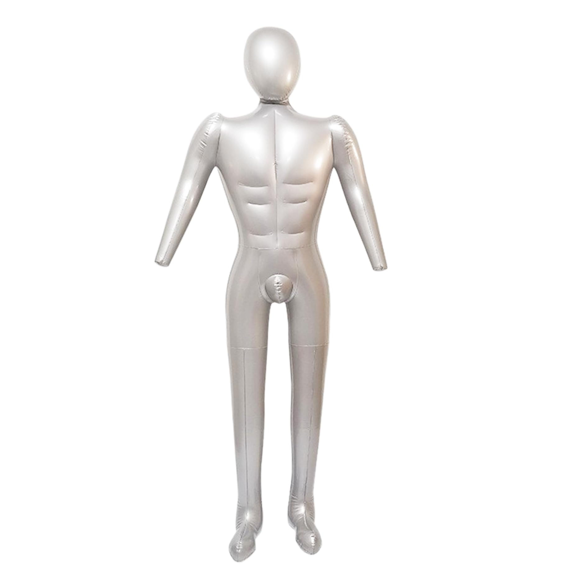 Aufblasbare Schaufensterpuppe | Aufblasbare Schaufensterpuppe Ganzkörper-PVC-Weichpuppe mit Arm, stilvoller Mann zum Aufblasen für die Präsentation von Kleidung, Silber