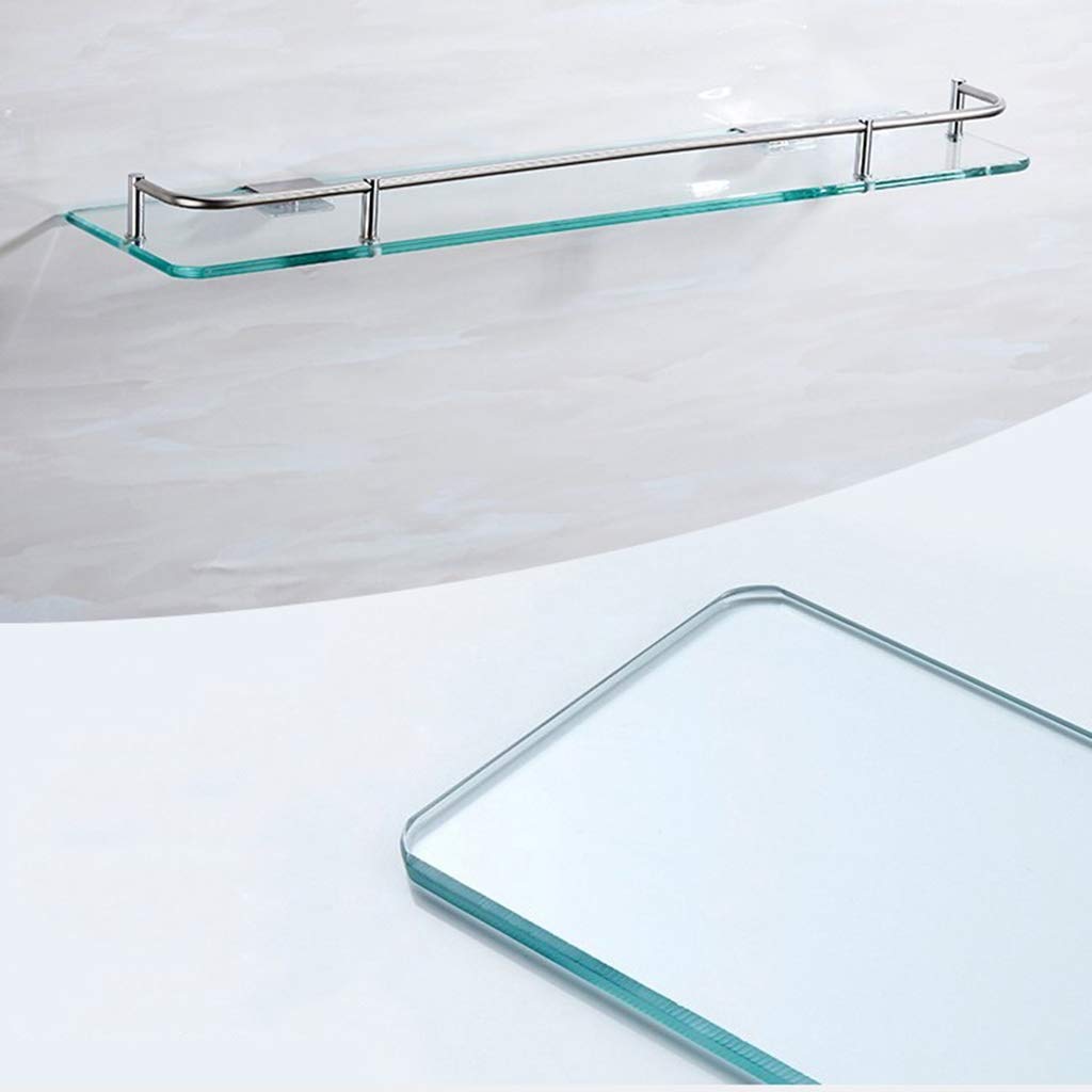 estanteria de baño,estanteria de cristal, Estante rectangular de vidrio for baño montado en la pared de 7 mm, canasta de almacenamiento de vidrio templado, canasta de ducha con riel de acero inoxidabl