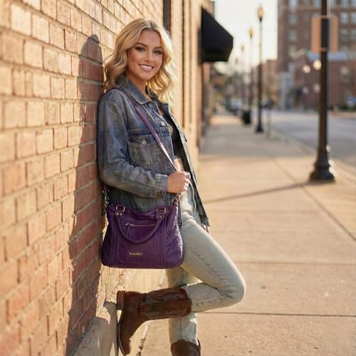 Image of Y2K Purses Hobo Bags for Women Roomy Washed Leather Handbags with Crossbody Strap
